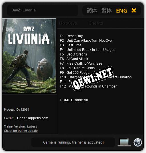 DayZ: Livonia: Трейнер +12 [v1.7]