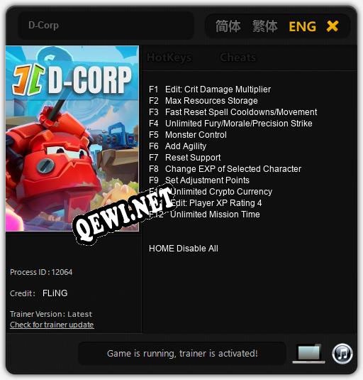 D-Corp: ТРЕЙНЕР И ЧИТЫ (V1.0.39)