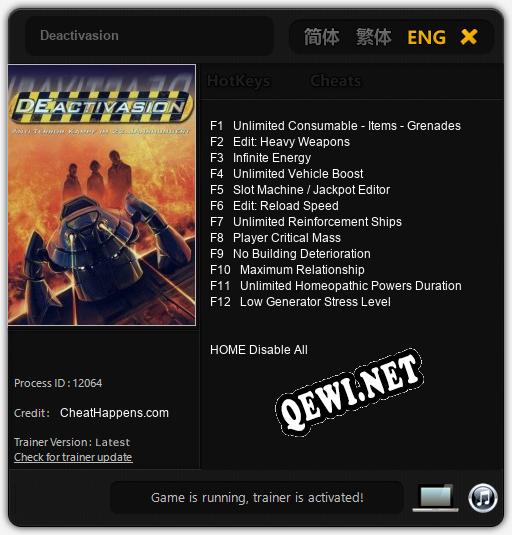 Трейнер для Deactivasion [v1.0.1]