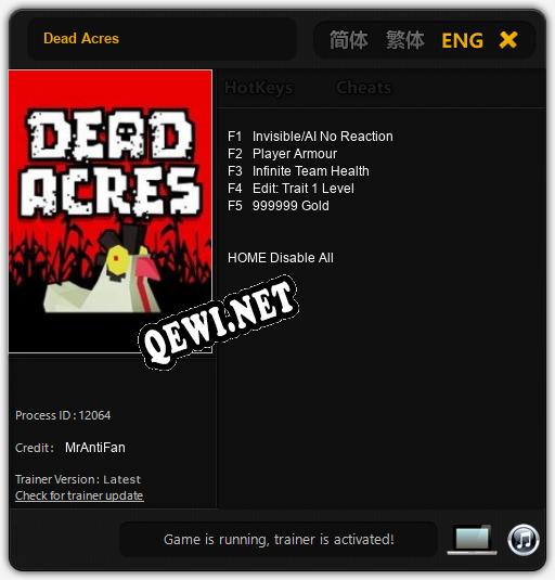 Dead Acres: ТРЕЙНЕР И ЧИТЫ (V1.0.28)