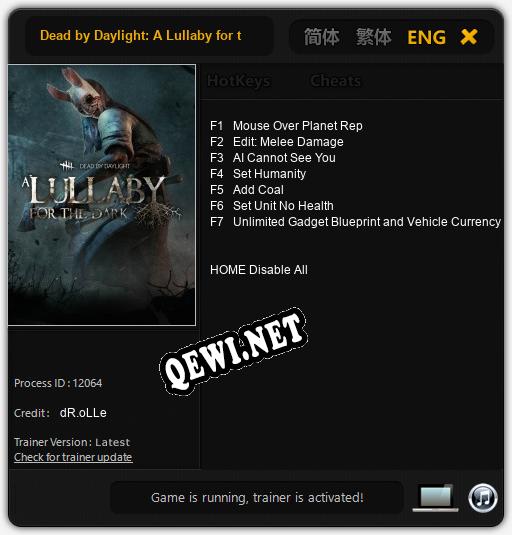 Dead by Daylight: A Lullaby for the Dark: ТРЕЙНЕР И ЧИТЫ (V1.0.84)
