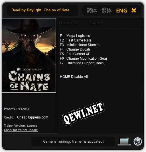 Трейнер для Dead by Daylight: Chains of Hate [v1.0.4]