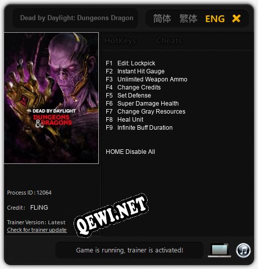 Трейнер для Dead by Daylight: Dungeons Dragons [v1.0.7]