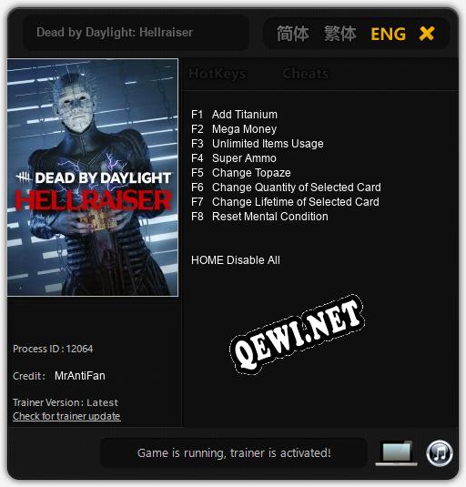 Dead by Daylight: Hellraiser: Читы, Трейнер +8 [MrAntiFan]