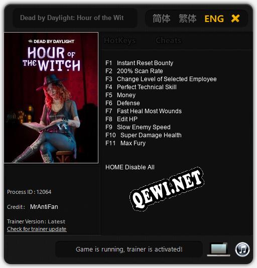 Трейнер для Dead by Daylight: Hour of the Witch [v1.0.8]