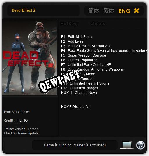 Dead Effect 2: ТРЕЙНЕР И ЧИТЫ (V1.0.61)