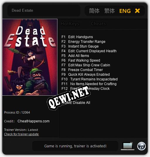 Dead Estate: ТРЕЙНЕР И ЧИТЫ (V1.0.6)