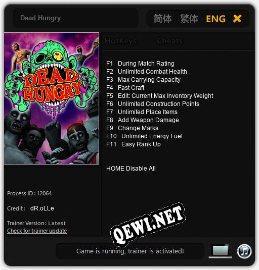 Трейнер для Dead Hungry [v1.0.1]
