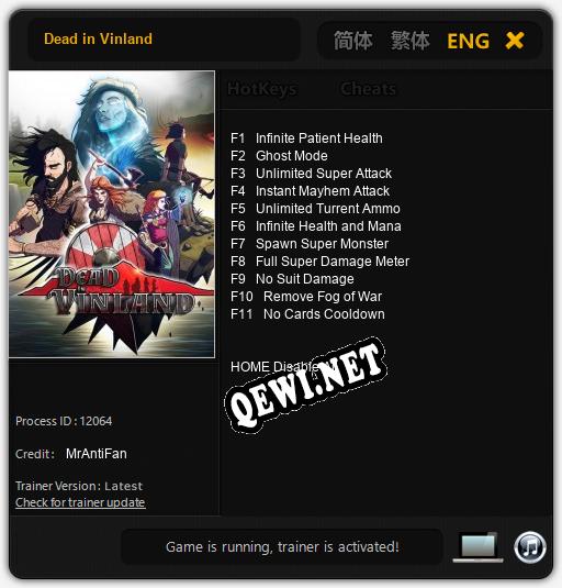 Dead in Vinland: ТРЕЙНЕР И ЧИТЫ (V1.0.84)