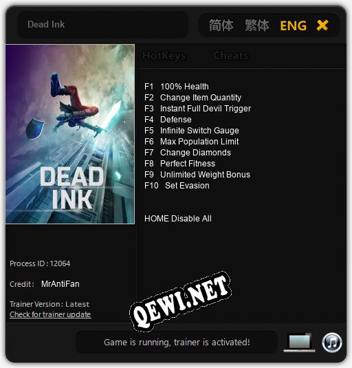 Dead Ink: ТРЕЙНЕР И ЧИТЫ (V1.0.73)
