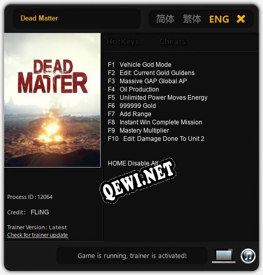 Dead Matter: Трейнер +10 [v1.2]