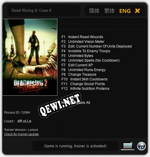 Dead Rising 2: Case 0: Трейнер +12 [v1.3]