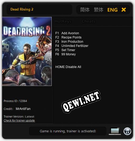 Трейнер для Dead Rising 2 [v1.0.4]