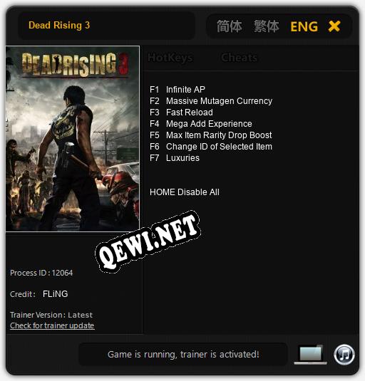 Dead Rising 3: Читы, Трейнер +7 [FLiNG]