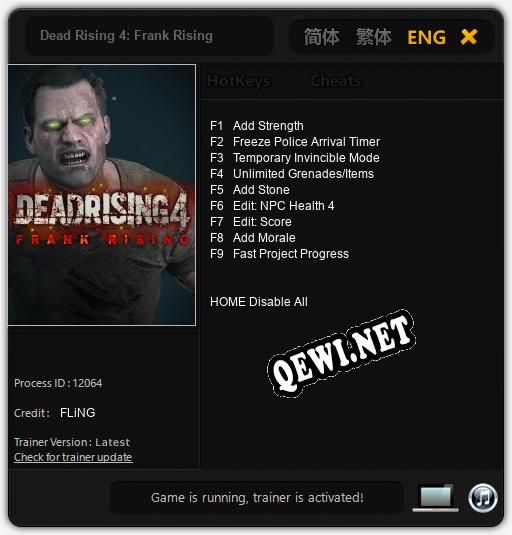 Dead Rising 4: Frank Rising: Трейнер +9 [v1.5]