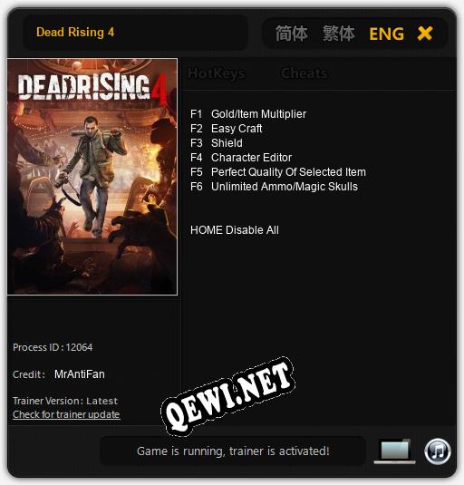 Трейнер для Dead Rising 4 [v1.0.8]