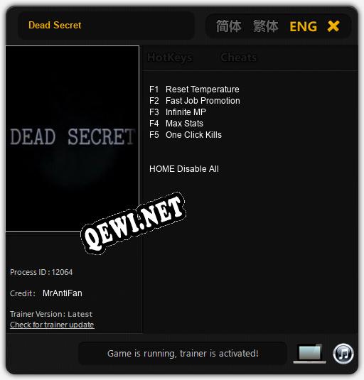 Dead Secret: ТРЕЙНЕР И ЧИТЫ (V1.0.21)