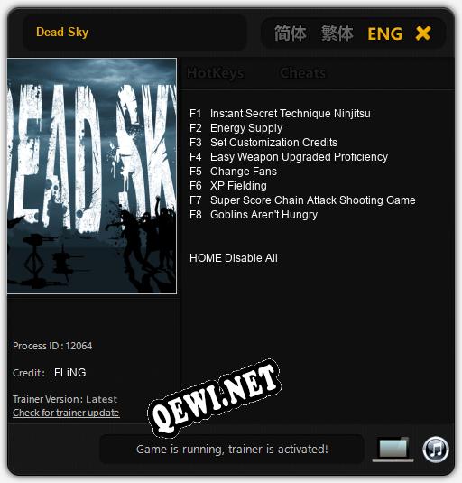 Dead Sky: Трейнер +8 [v1.2]