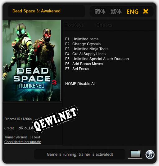 Dead Space 3: Awakened: Читы, Трейнер +11 [CheatHappens.com]
