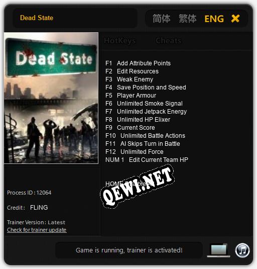 Dead State: Читы, Трейнер +13 [FLiNG]