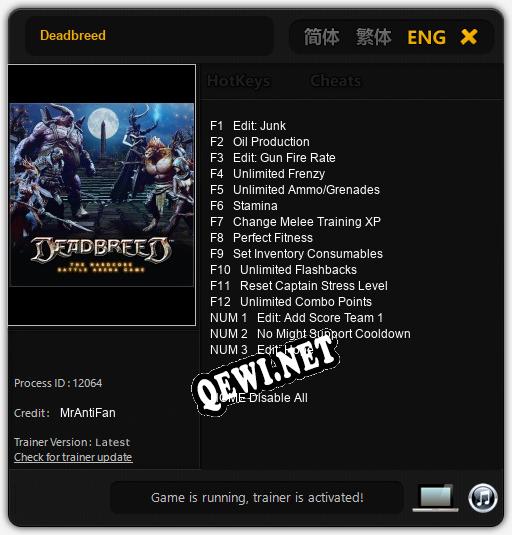 Deadbreed: Читы, Трейнер +15 [MrAntiFan]