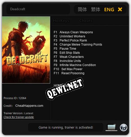 Deadcraft: Читы, Трейнер +11 [CheatHappens.com]