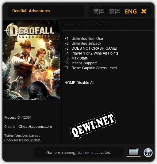 Deadfall Adventures: Трейнер +7 [v1.8]