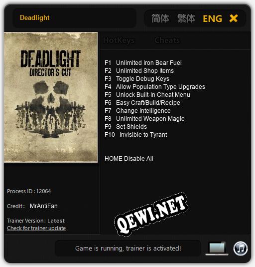 Трейнер для Deadlight [v1.0.6]