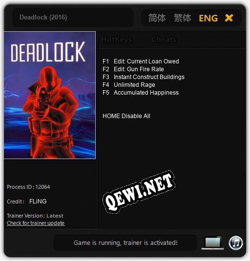 Deadlock (2016): Читы, Трейнер +5 [FLiNG]