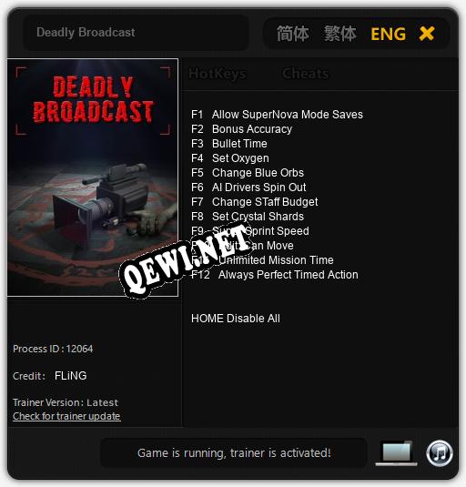 Deadly Broadcast: Читы, Трейнер +12 [FLiNG]