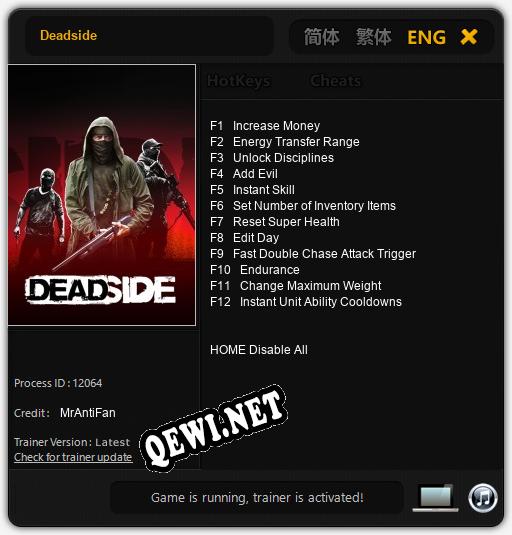 Трейнер для Deadside [v1.0.3]
