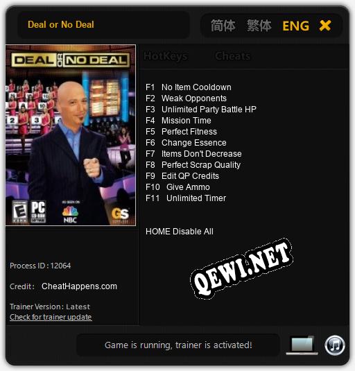Deal or No Deal: Трейнер +11 [v1.1]