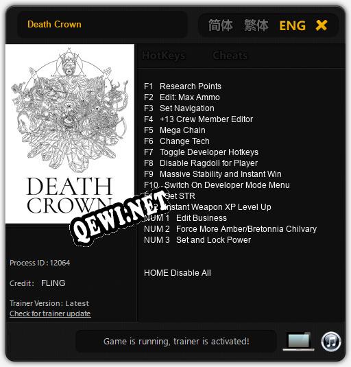 Трейнер для Death Crown [v1.0.1]