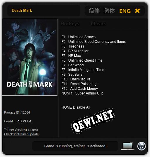 Трейнер для Death Mark [v1.0.4]