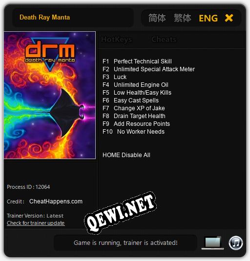 Death Ray Manta: Трейнер +10 [v1.5]