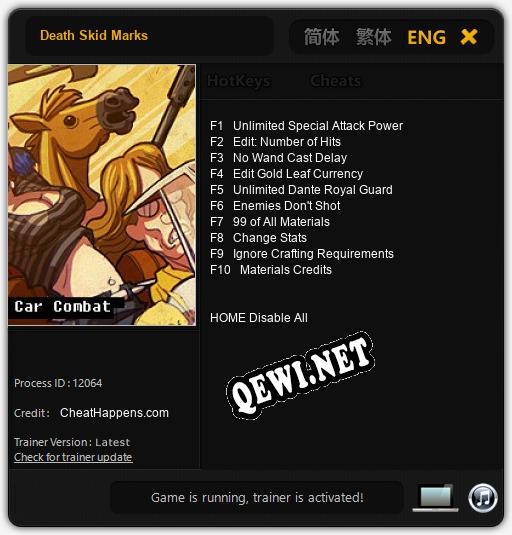 Death Skid Marks: ТРЕЙНЕР И ЧИТЫ (V1.0.31)