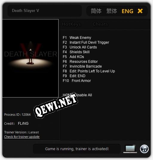 Death Slayer V: Трейнер +10 [v1.9]