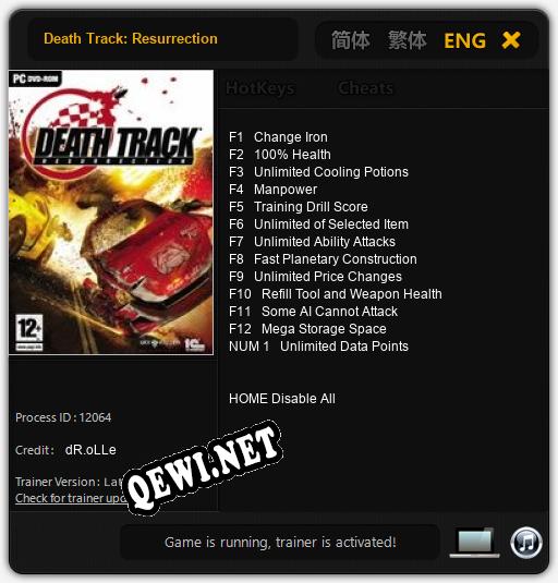 Трейнер для Death Track: Resurrection [v1.0.2]