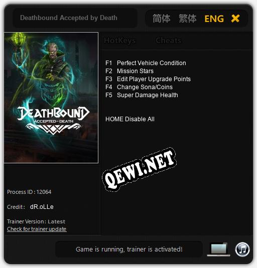 Deathbound Accepted by Death: ТРЕЙНЕР И ЧИТЫ (V1.0.75)