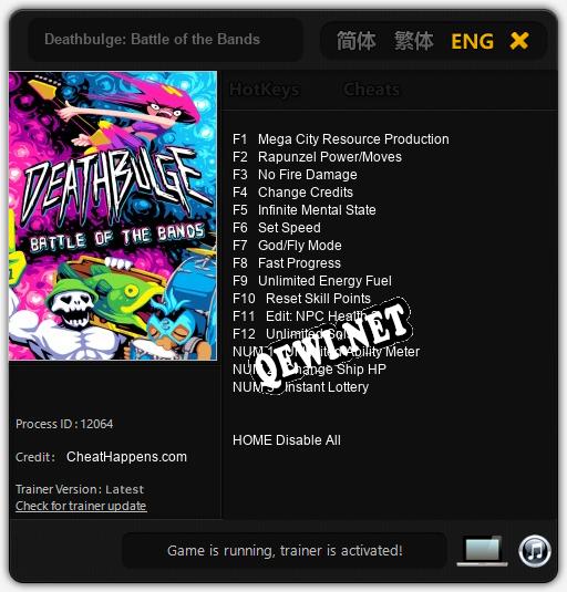 Deathbulge: Battle of the Bands: Трейнер +15 [v1.3]