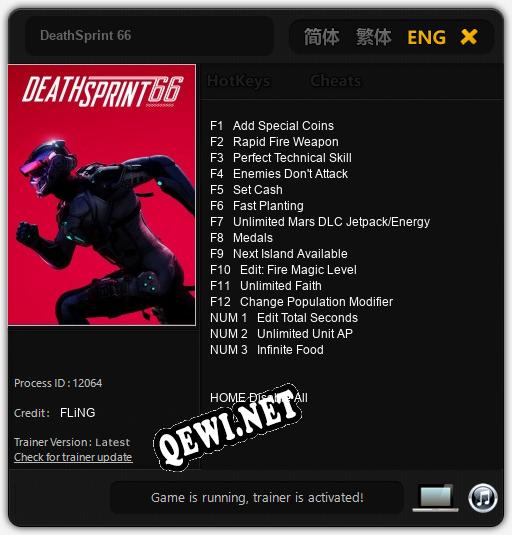 DeathSprint 66: Читы, Трейнер +15 [FLiNG]