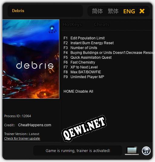 Debris: Трейнер +9 [v1.3]