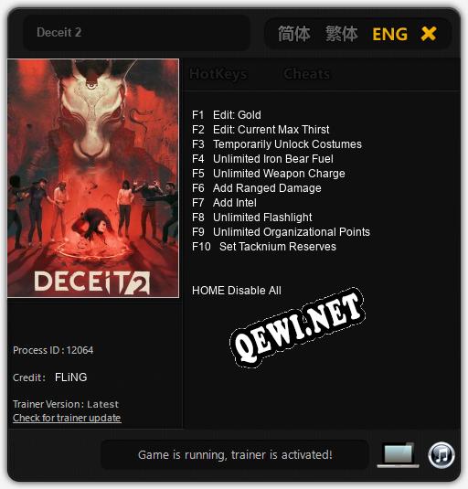 Трейнер для Deceit 2 [v1.0.6]