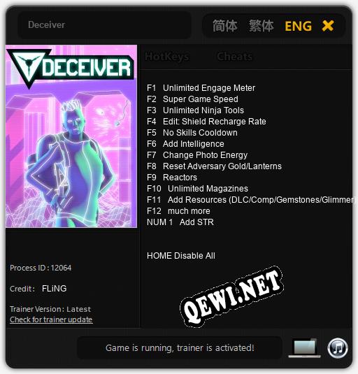 Deceiver: ТРЕЙНЕР И ЧИТЫ (V1.0.25)