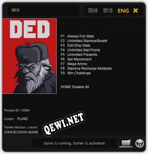 DED: Трейнер +9 [v1.3]