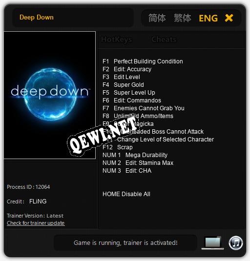 Deep Down: Читы, Трейнер +15 [FLiNG]