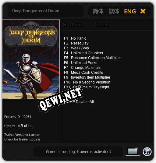 Deep Dungeons of Doom: Трейнер +11 [v1.6]