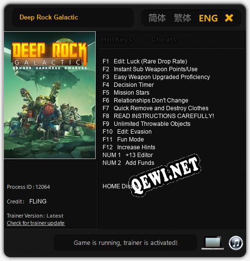 Deep Rock Galactic: ТРЕЙНЕР И ЧИТЫ (V1.0.33)