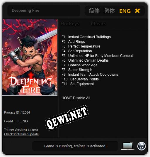 Deepening Fire: Трейнер +11 [v1.2]