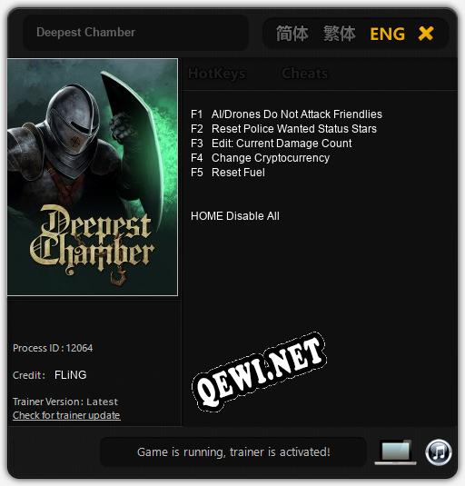 Deepest Chamber: ТРЕЙНЕР И ЧИТЫ (V1.0.48)